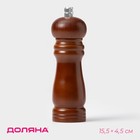 Мельница для специй Доляна «Дуновение леса», 15.5 см, керамический механизм, коричневая - Фото 1