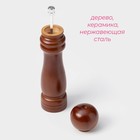 Мельница для специй Доляна «Дуновение леса», 21×5 см, керамический механизм, коричневая - Фото 2