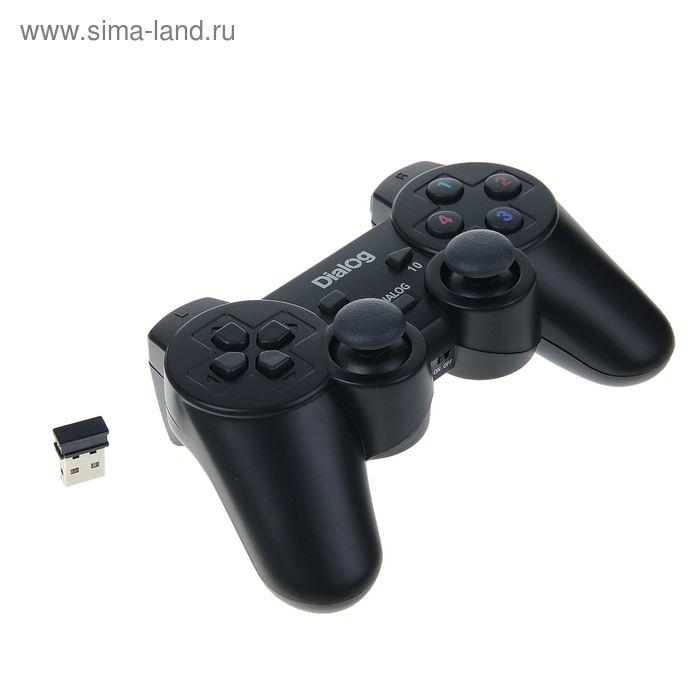 Геймпад Dialog Action GP-A11RF, беспроводной, вибрация, для PC, PS2/3, RF 2.4G, USB, черный - Фото 1