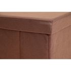 Пуф-куб с нишей для хранения, размер 38х38х38 см, мебельная ткань, цвет коричневый микс - Фото 2