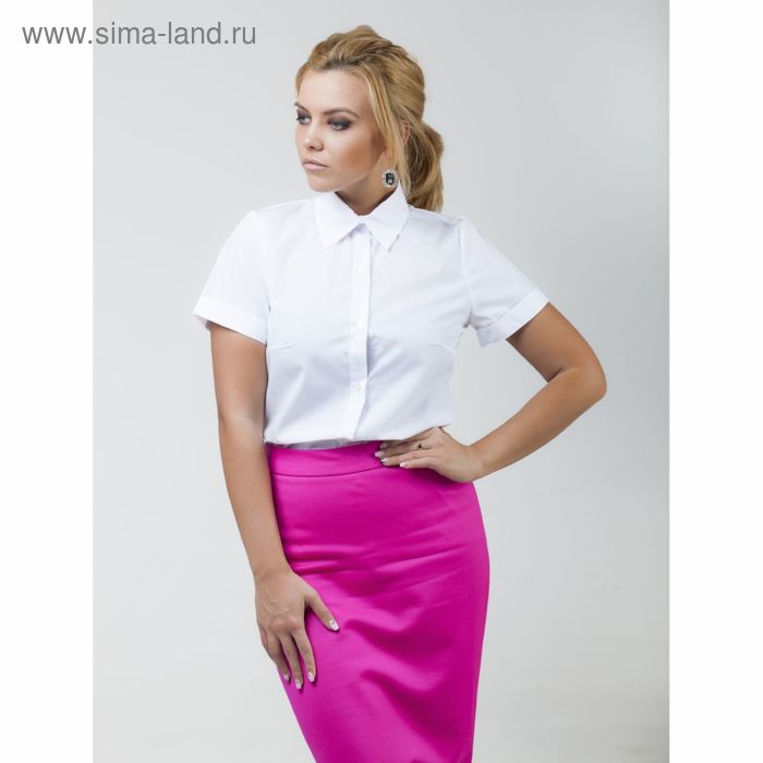 Рубашка женская Collorista с коротким рукавом, размер XS (42), цвет белый - Фото 1