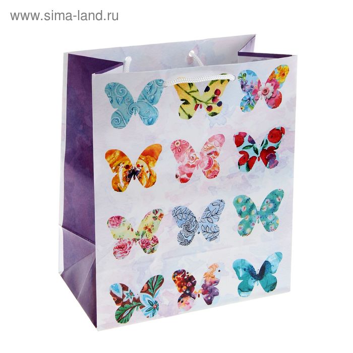 Пакет подарочный "Сентименты - бабочки", 24 х 20.3 х 11.5 см - Фото 1
