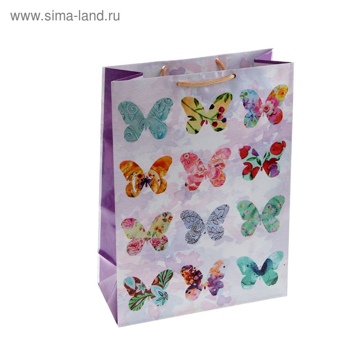 Пакет подарочный "Сентименты - бабочки", 36 х 26 х 11.5 см - Фото 1