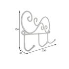 Вешалка настенная на 3 крючка «Кружева-3», 20×4×13 см, цвет белое серебро - Фото 3