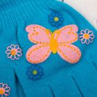 Перчатки детские Collorista "Бабочка и цветы", размер 16, цвет голубой - Фото 2