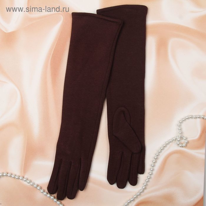Перчатки женские удлиненные Collorista "Ровные", размер 9, цвет коричневый - Фото 1