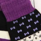 Перчатки с шерстью молодёжные Collorista "Бантики", размер 20 (р-р произв. 20), цвет фиолетовый - Фото 2