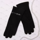 Перчатки женские Collorista "Бантик с полоской", размер 9.5, цвет чёрный - Фото 1