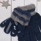 Перчатки шерстяные детские Collorista "Внедорожник", размер 16 (р-р произв. 16), цвет синий - Фото 3