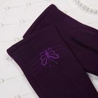 Перчатки женские Collorista "Вышивка бабочка", размер 9.5, цвет фиолетовый - Фото 2