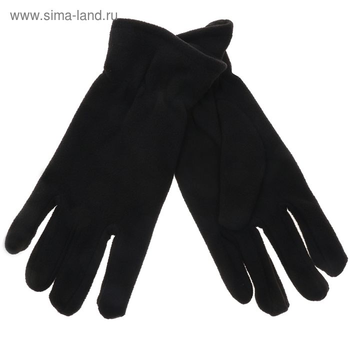 Перчатки мужские "Collorista" Черные с резинкой р-р 25, 100% п/э, флис - Фото 1