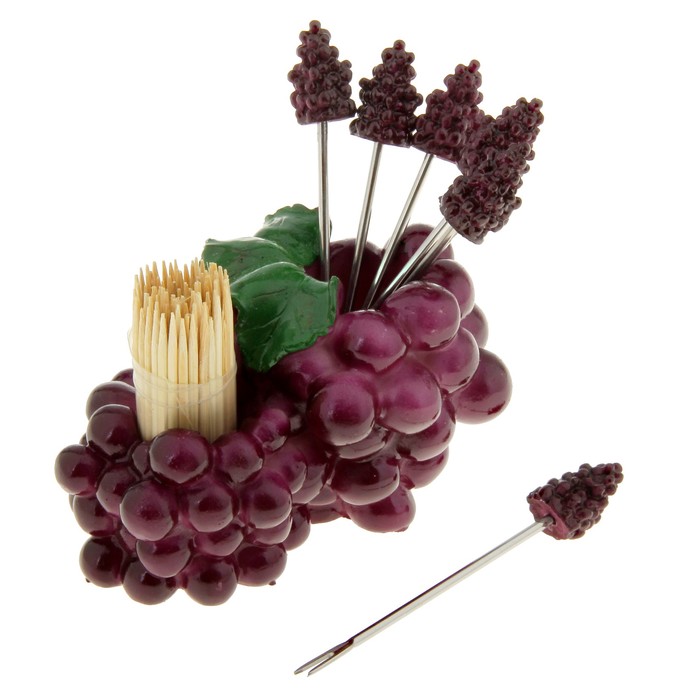 Набор для канапе "Виноград": 6 шпажек 9 см, зубочистки - Фото 1