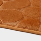 Коврики для ванной и туалета Доляна «Камни», объёмные, 2 шт., 40×50, 50×80 см, бежевые - Фото 2