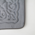 Набор ковриков для ванной и туалета Доляна «Узор», 3 шт: 38×43, 40×50, 50×80 см, цвет серый - Фото 3