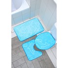 Набор ковриков для ванной и туалета Доляна «Дельфины», 3 шт, 39×43, 40×50, 50×80 см, цвет МИКС - Фото 5