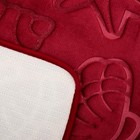 Набор ковриков для ванной и туалета Доляна «Ракушки», объёмные, 2 шт, 40×50, 50×80 см, цвет бордовый - Фото 5