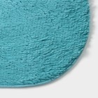 Коврик для ванной овальный Доляна «Пушистик», 40×60 см, цвет лазурный - фото 10734672