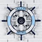 Декор настенный, панно «Штурвал», бело-синий, 45×45×3 см - Фото 1