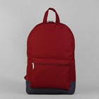 Рюкзак молодёжный на молнии, 1 отдел, 1 наружный карман, бордовый/серый - Фото 2