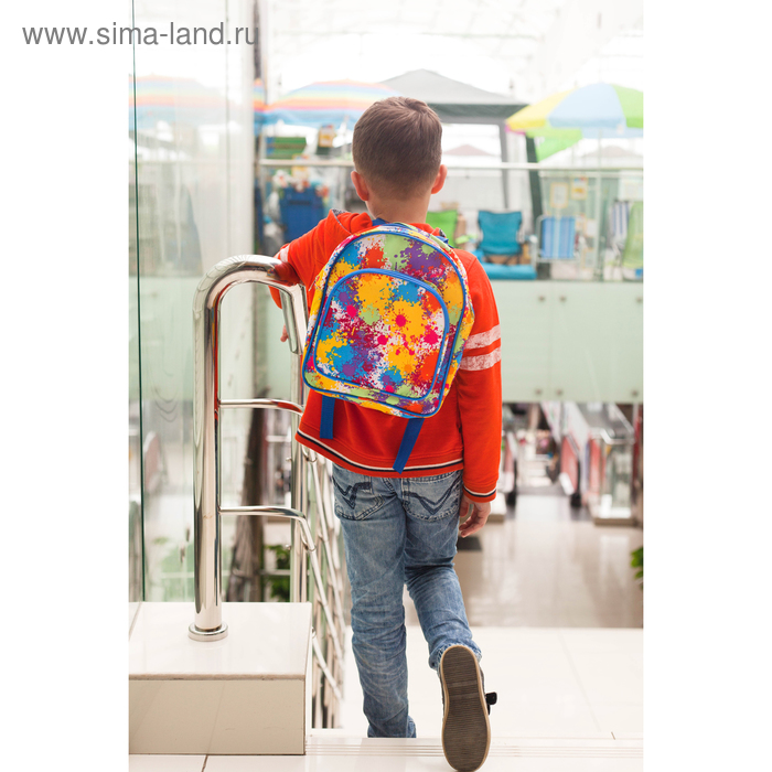 Рюкзак детский, отдел на молнии, наружный карман, цвет разноцветный - Фото 1