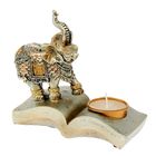 Сувенир полистоун "Слон на книге" со свечой 15х5,5х13 см - Фото 1