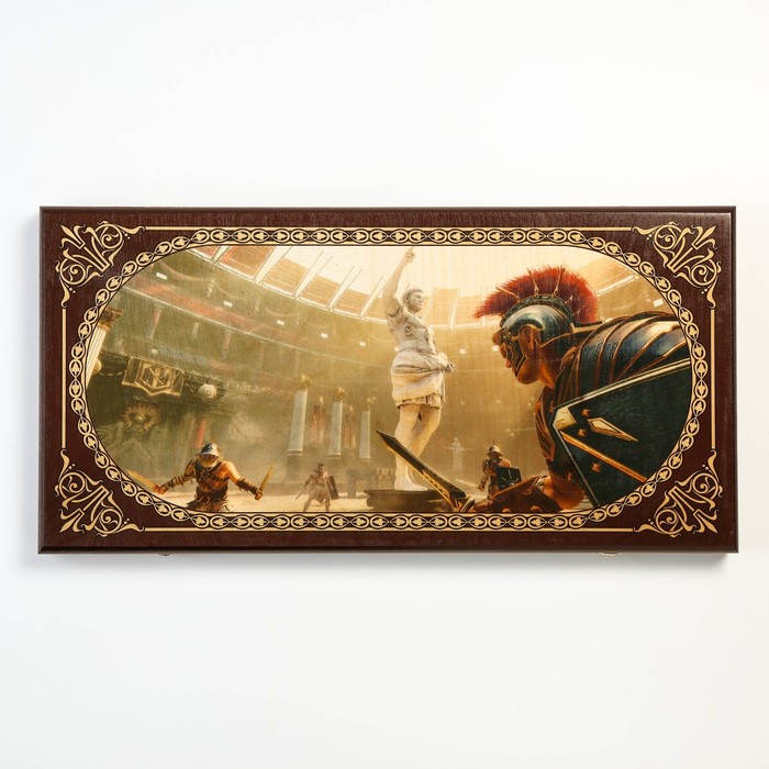 Нарды "Аве Цезарь", деревянная доска 60 х 60 см, с полем для игры в шашки - фото 1906805129