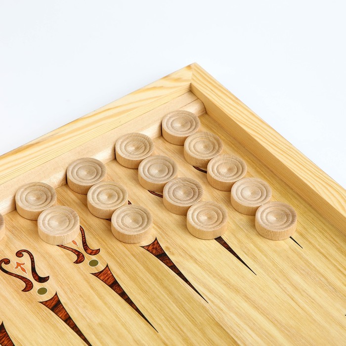 Нарды "Аве Цезарь", деревянная доска 60 х 60 см, с полем для игры в шашки - фото 1887669011