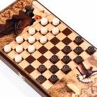 Нарды "Охота с беркутом", деревянная доска 40 х 40 см, с полем для игры в шашки - Фото 3