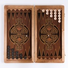 Нарды деревянные «Удав», кожа, настольная игра,60×60 см, фишка d=2.7 см, h=0.9 см, чёрные - Фото 7