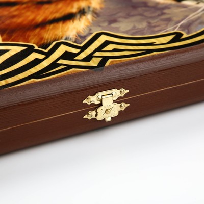 Нарды деревянные большие, с шашками "Тигр", настольная игра, 60 х 60 см