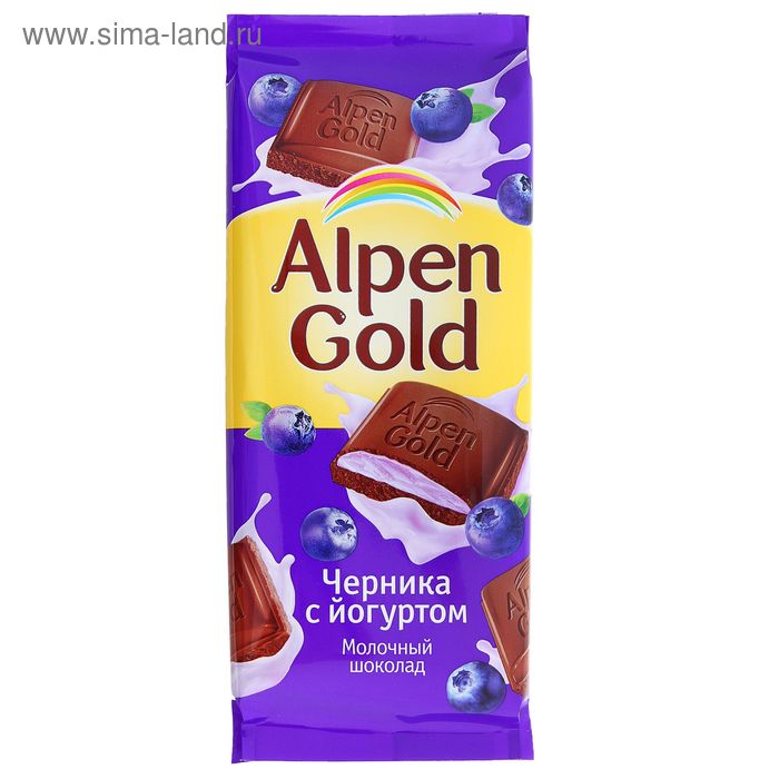Шоколад Alpen Gold, "Чернично-йогуртовый", 90 г - Фото 1