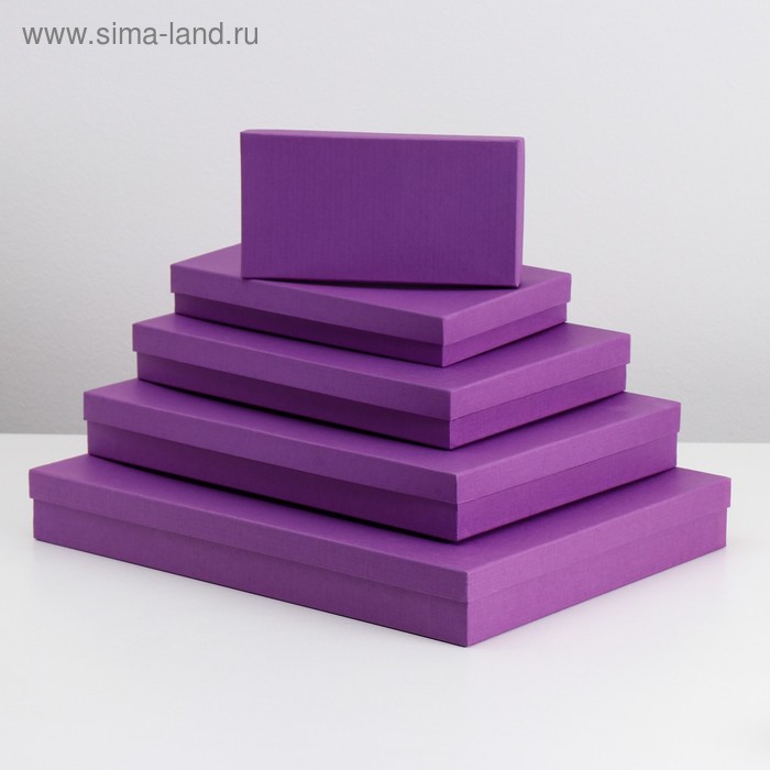 Набор коробок 5в1 "Пурпурный холст" 40 х 30 х 5 - 20 х 10 х 3 см - Фото 1