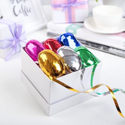 Лента упаковочная металлизированная, ассорти, набор 6 шт., 0.5 см × 10 м