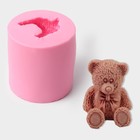 Молд «Мишутка», силикон, 5,8×5,8× 5,5 см, цвет розовый - фото 8445479