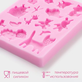 Молд Доляна «Зверята», 9.5×7.5×1 см, розовый
