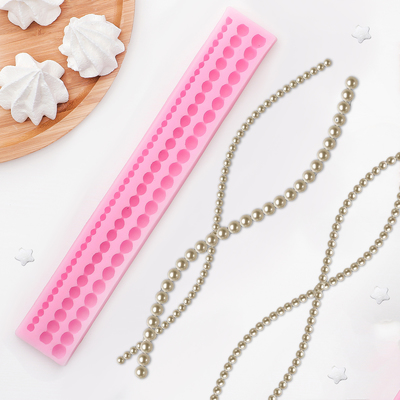 Молд для заливки Доляна «Жемчужная нить», 29×4.2 см, силикон, цвет розовый