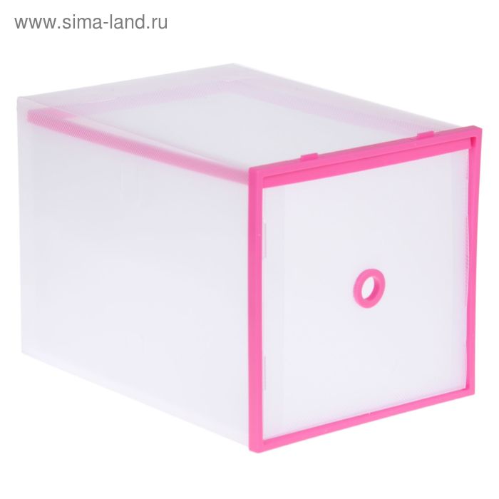 Короб для хранения выдвижной 28х20х20 см "Кант" цвет бело-розовый - Фото 1