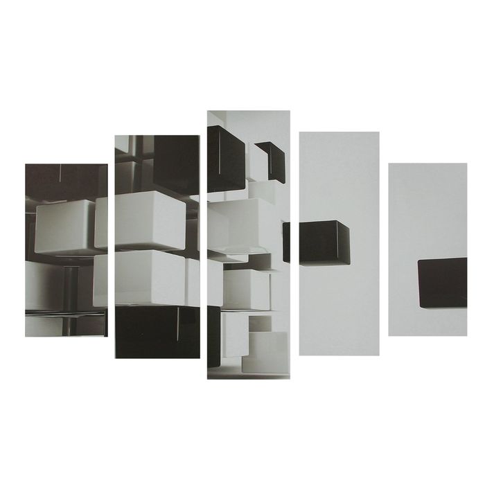 Картина модульная на подрамнике «3D квадраты», 80×140 см: 2-25×52 см, 2-25×66.5, 1-25×80 см - Фото 1