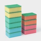 Набор губок для посуды с чистящим слоем Доляна «Макси», 9×6×3.5 см, 10 шт. - Фото 3