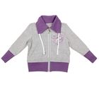 Спортивная куртка для девочки, рост 140 см (72), цвет серый меланж+фиолетовый Д1945-П_Д - Фото 1