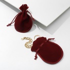 Мешочек бархатный, 7×9 см, (размер полезной части 7×6 см,), бордовый - Фото 3