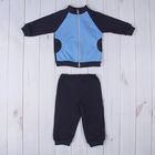 Комплект для мальчика (джемпер+штанишки), рост 74-80 см (48), цвет темно-синий+голубой Д 15166/1/9-П - Фото 1