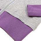 Спортивная куртка для девочки, рост 110-116 см (60), цвет серый меланж+фиолетовый Д1945-П_Д - Фото 5