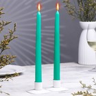 Набор свечей античных, 2,2х 25  см, лакированная 2 штуки, зелёный - фото 8445650