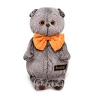 Мягкая игрушка «Басик» с рыжим бархатным бантом, 19 см - Фото 3