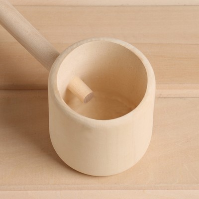 Ковш-черпак для бани точеный из липы 0.2л, 41 см, "Добропаровъ"