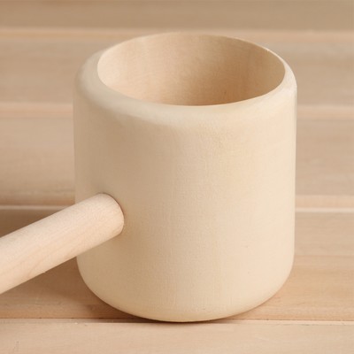 Ковш-черпак для бани точеный из липы 0.2л, 41 см, "Добропаровъ"