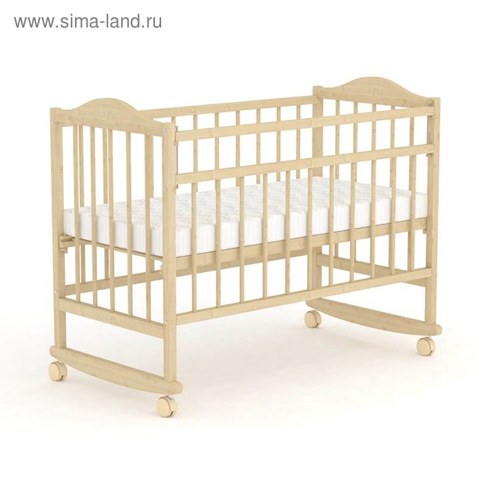 Детская кроватка «Фея 204» на колёсах или качалке, цвет натуральный - Фото 1