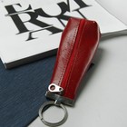Ключница на молнии, 2 кольца, игуана, цвет красный - Фото 1