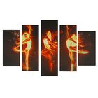 Картина модульная на подрамнике "Огненный танец" 2-25х53, 2-25х67, 1-25х80, 80х140 см - фото 3158086